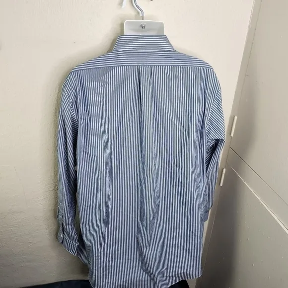 Brooks Brothers Regent Blue Striped Button Down Men Shirt Size 18 35