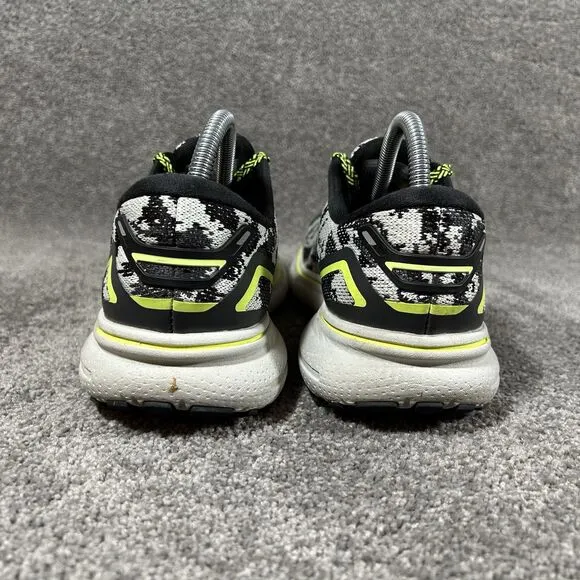 Brooks Ghost 15 White Black Camo Running Shoes 1203801B029 Womens Sz 8.5