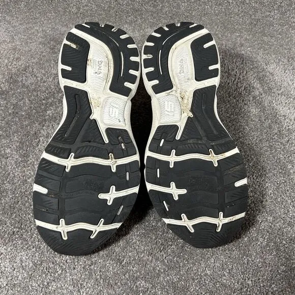 Brooks Ghost 15 White Black Camo Running Shoes 1203801B029 Womens Sz 8.5