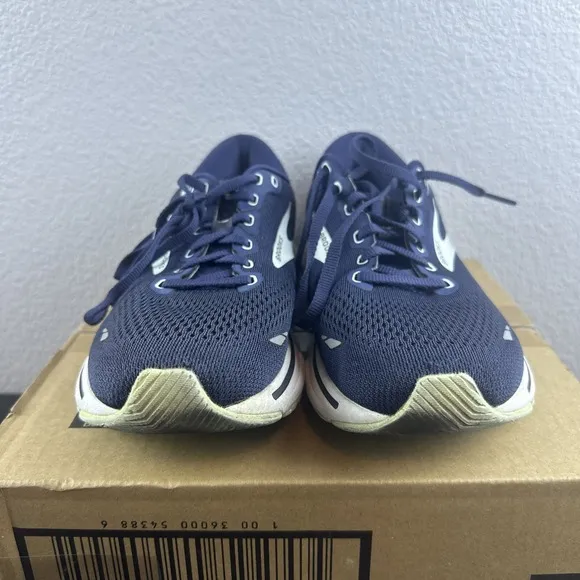 Brooks Ghost 15 Womens 9.5 Shoes Road Running Neutral Responsive Navy Blue White