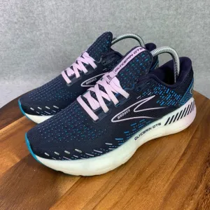 Brooks Glycerin GTS 20 Running Shoes Womens 8.5D Blue White Low Top 1203701D499