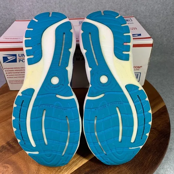Brooks Glycerin GTS 20 Running Shoes Womens 8.5D Blue White Low Top 1203701D499