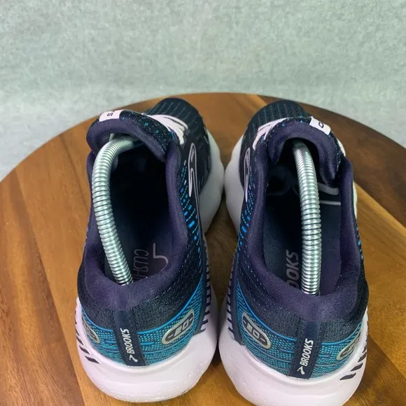 Brooks Glycerin GTS 20 Running Shoes Womens 8.5D Blue White Low Top 1203701D499