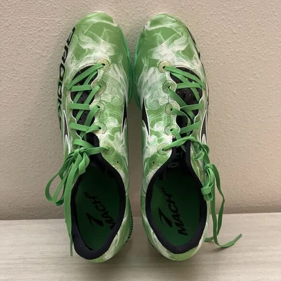 BROOKS MACH 15 MENS SZ 13 GREEN CROSS COUNTRY FLAT RUNNING SHOES