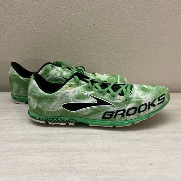 BROOKS MACH 15 MENS SZ 13 GREEN CROSS COUNTRY FLAT RUNNING SHOES