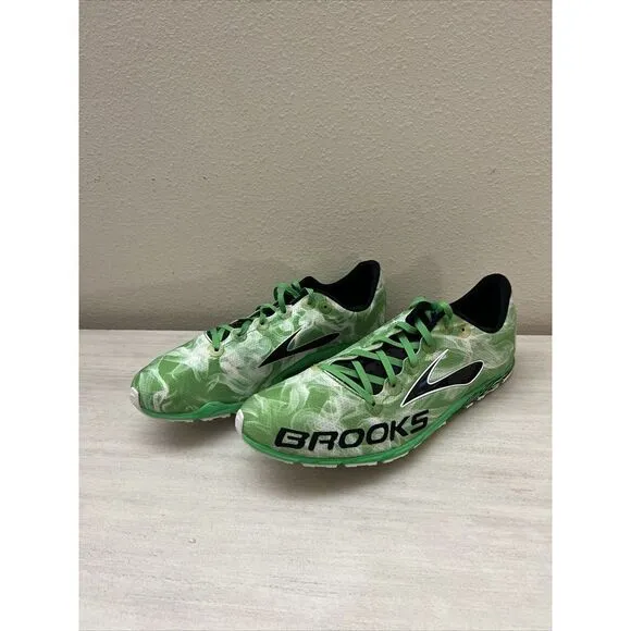 BROOKS MACH 15 MENS SZ 13 GREEN CROSS COUNTRY FLAT RUNNING SHOES