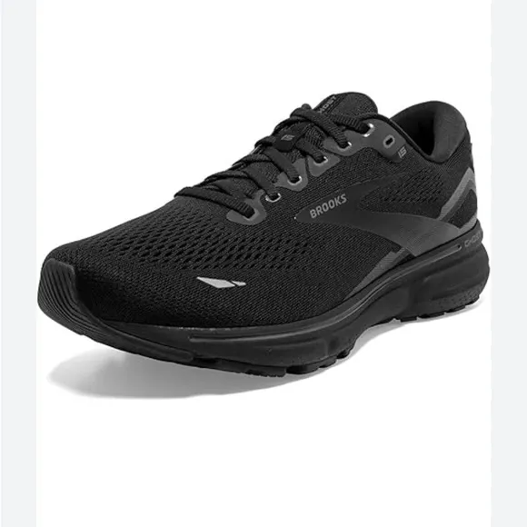 Brooks men’s Black Ghost Athletic Shoes with Cushioned Midsole size 9