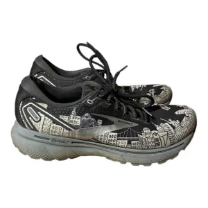 Brooks Mens Ghost 14 Running Sneakers Black Silver Gray Size 9 Medium