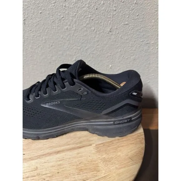 Brooks Men's Ghost 15 Lace Up Running‎ Shoes Black Size:8.5 WIDE (2E) $120