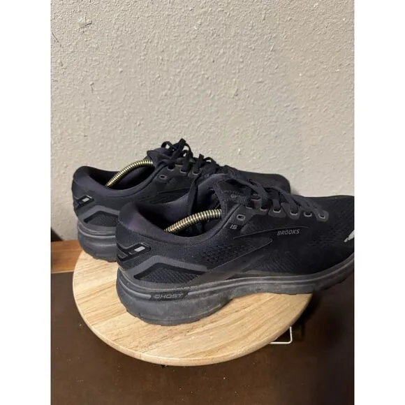 Brooks Men's Ghost 15 Lace Up Running‎ Shoes Black Size:8.5 WIDE (2E) $120
