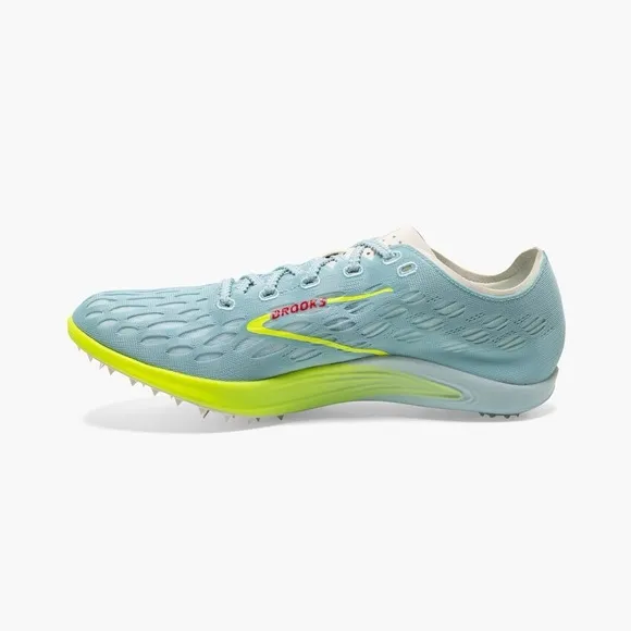 Brooks Wire V8 Long Distance Track Spikes in Blue Glow/Nightlife/Red size 11