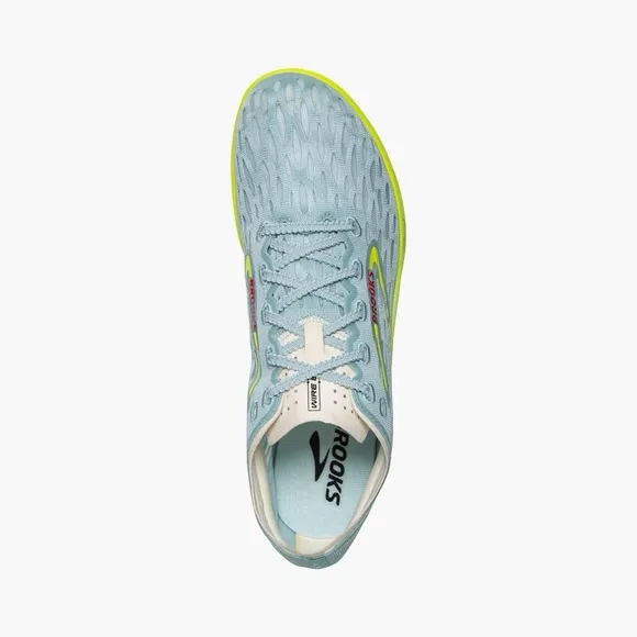 Brooks Wire V8 Long Distance Track Spikes in Blue Glow/Nightlife/Red size 11