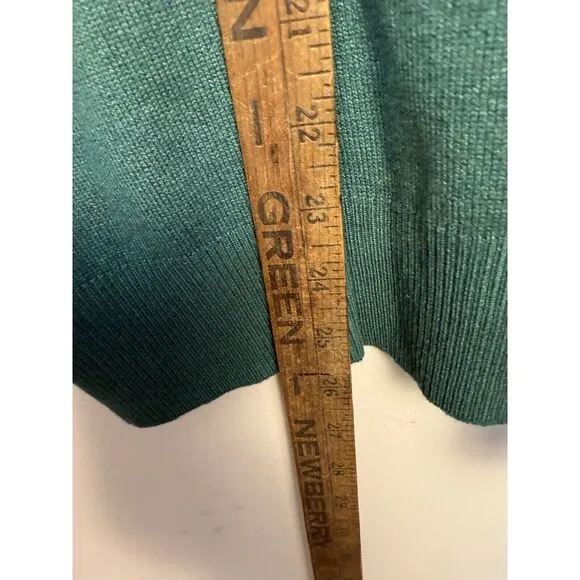 Brunello Cucinelli Silk Cashmere Sweater Collared‎ Pullover Teal Green Buttons