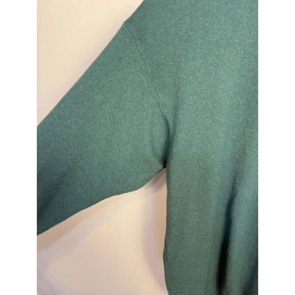 Brunello Cucinelli Silk Cashmere Sweater Collared‎ Pullover Teal Green Buttons