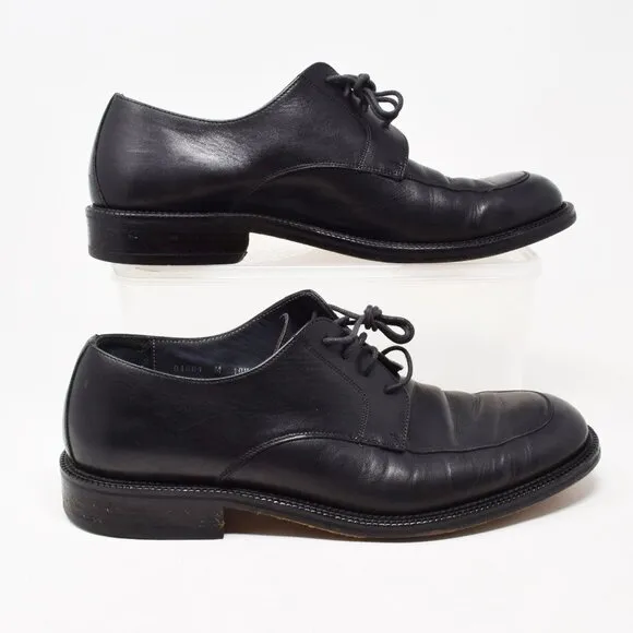 Bruno Magli Men Shoes 10.5 M Tiro Black Lace Up Leather Italy Traditional Career