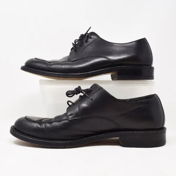 Bruno Magli Men Shoes 10.5 M Tiro Black Lace Up Leather Italy Traditional Career