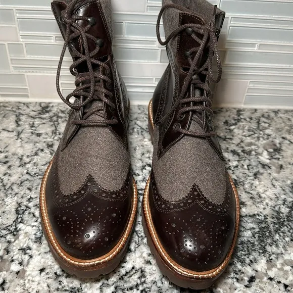 Bruno Magli Paciano Wingtip Lace Up Boots - 9.5 M