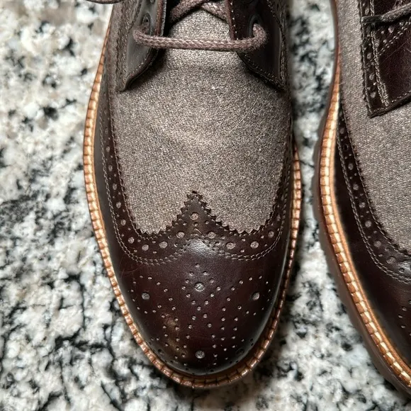 Bruno Magli Paciano Wingtip Lace Up Boots - 9.5 M