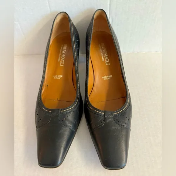 Bruno Magli -Perforated Genuine leather shoes with 2” heel.Made in Italy.Size 9