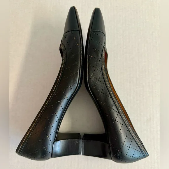 Bruno Magli -Perforated Genuine leather shoes with 2” heel.Made in Italy.Size 9