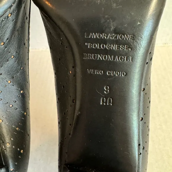 Bruno Magli -Perforated Genuine leather shoes with 2” heel.Made in Italy.Size 9