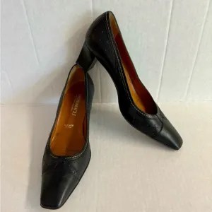 Bruno Magli -Perforated Genuine leather shoes with 2” heel.Made in Italy.Size 9