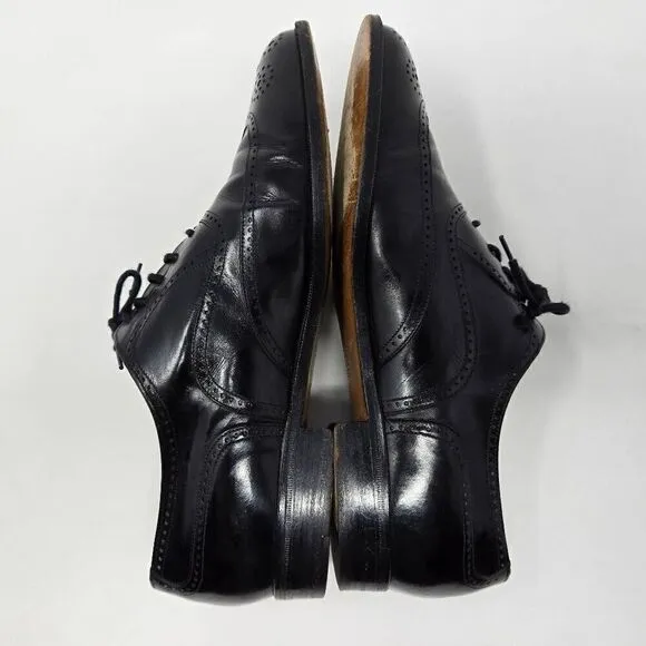 BRUNO MAGLI REMO WINGTIP BROGUE BLACK LEATHER OXFORD SHOES MENS 8.5 VINTAGE