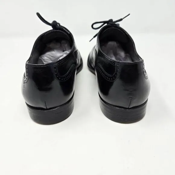 BRUNO MAGLI REMO WINGTIP BROGUE BLACK LEATHER OXFORD SHOES MENS 8.5 VINTAGE