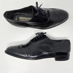BRUNO MAGLI REMO WINGTIP BROGUE BLACK LEATHER OXFORD SHOES MENS 8.5 VINTAGE