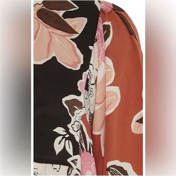 byTimo Multi-color Floral-Print Crepe De Chine Oversized Mini Dress Size XS