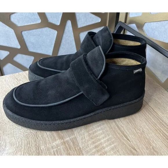 CAMPER men suede leather black shoes boots Crepe Sole Sz 43 Us 9 9.5