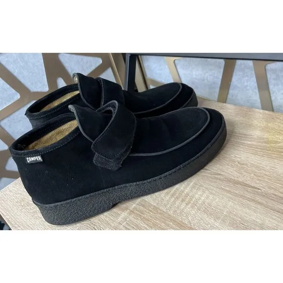 CAMPER men suede leather black shoes boots Crepe Sole Sz 43 Us 9 9.5