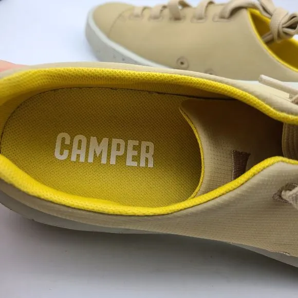 Camper womens comfort shoes Sneakers Courb lightweight fabric yellow sz 9 39 new