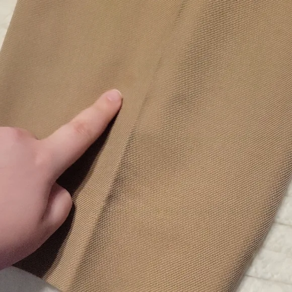 Canali Tan Chinos Classic Flat Front Design - 100% Wool - Made In Italy