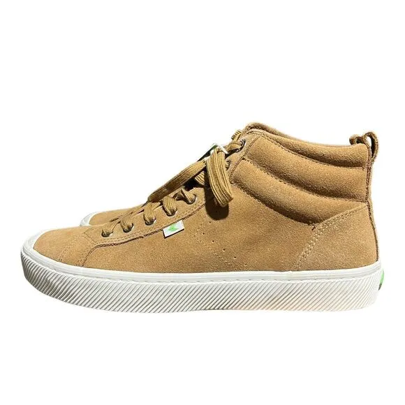 Cariuma Shoes Mens 9.5 OCA High Sneakers Camel Brown Suede White Sole WMNS 11