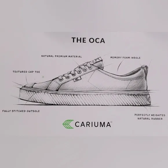 Cariuma The Oca Canvas Sneakers Women Size 8 Unisex Lace Up Comfy Off White