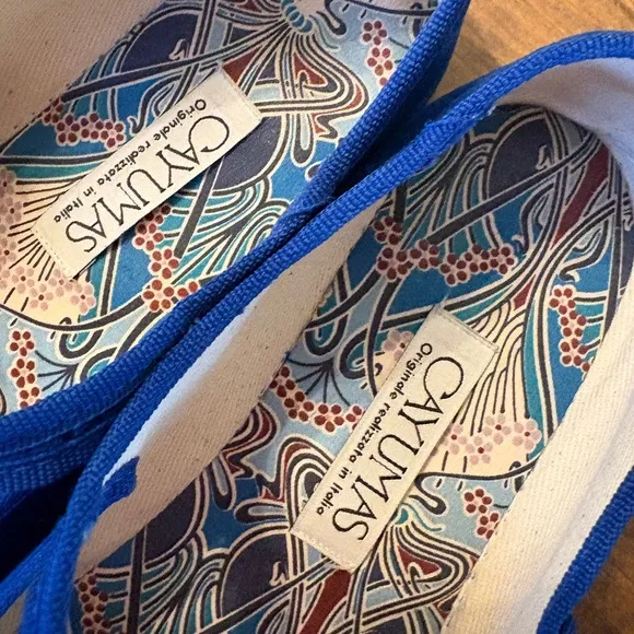 Cayumas Women’s Boheme Bluette Mary Jane Shoes Size 38 Blue Velvet Flat Like New