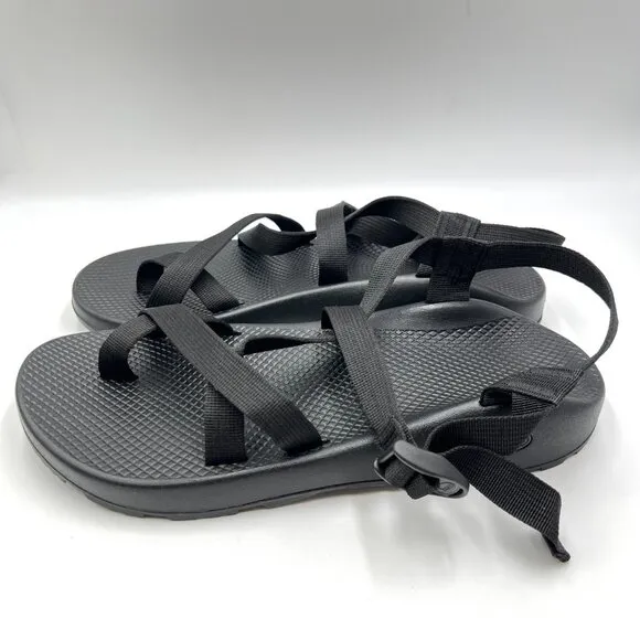 Chaco Mens Size 13 Z/2 Classic All Black Sport Hiking Adjustable Sandals Shoes