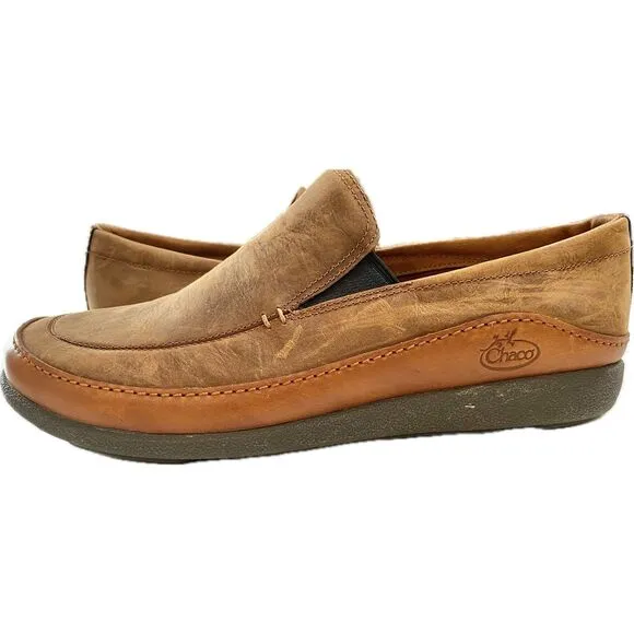 Chaco Shoes Brown Rust Black Leather Slip-On Men's Size 9.5 EUC