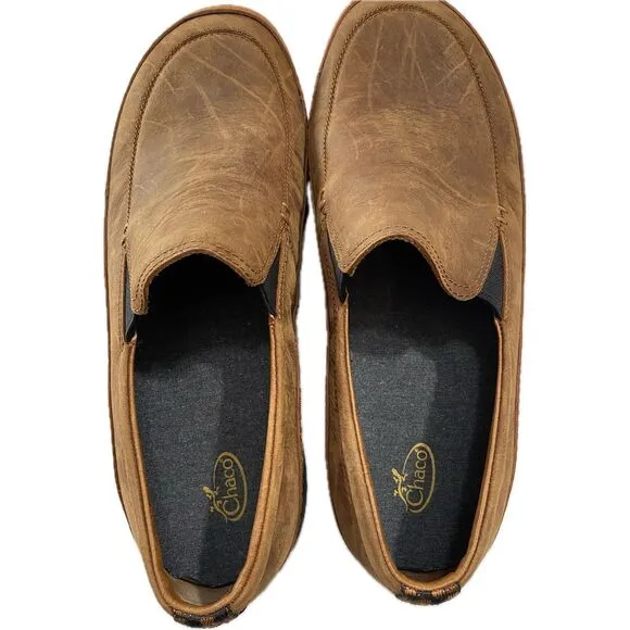 Chaco Shoes Brown Rust Black Leather Slip-On Men's Size 9.5 EUC