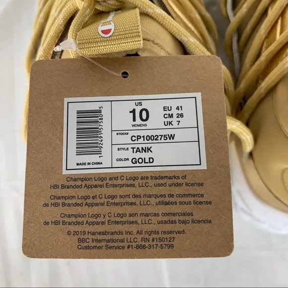 Champion Tank Gold CP100275 Sneaker Shoe 10 9.5