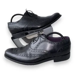 Charles Tyrwhitt Derby Brogue Wingtip Shoes Black Leather Men's 9.5