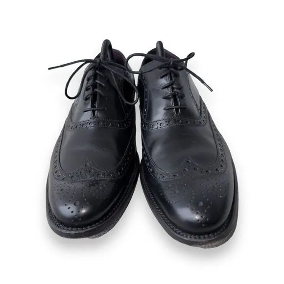 Charles Tyrwhitt Derby Brogue Wingtip Shoes Black Leather Men's 9.5