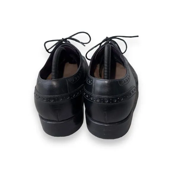 Charles Tyrwhitt Derby Brogue Wingtip Shoes Black Leather Men's 9.5