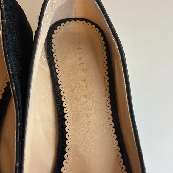 Charlotte Olympia Black Kitty Cat Flat Shoes size 39 (9US)