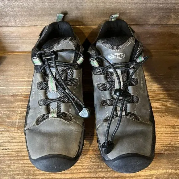 Childrens Big Kids Keen Targhee Low Gray Leather‎ Outdoor Hiking Shoes Size 3 Y