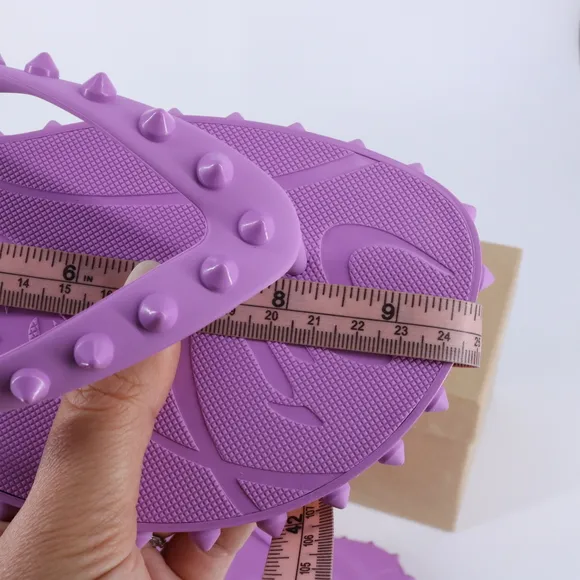 Christian Louboutin 37 Super Loubi Flip Donna Peony Spike Purple Flip Flops E848