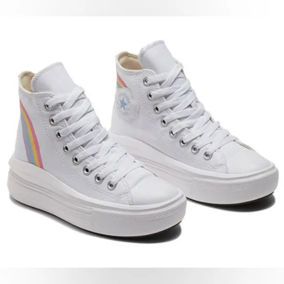 Chuck Taylor All Star Move Platform Rainbow Cloud High-Top Sneakers