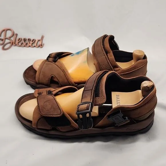 CLARKS AIR TREK TOUGH NUBUCK LEATHER MENS 13 TREKKING SANDALS IN FAIRLY VGUC