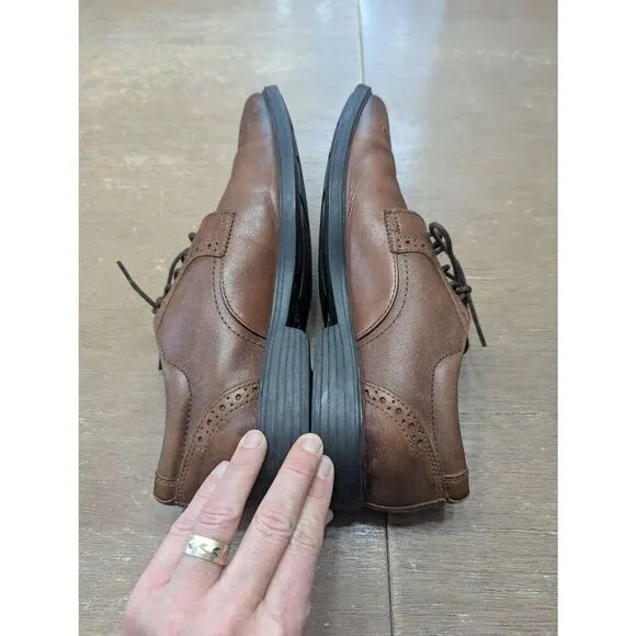 Clarks Collection Clarkslite Tie Slip On Dress Shoes men's size 9.5M tan combi